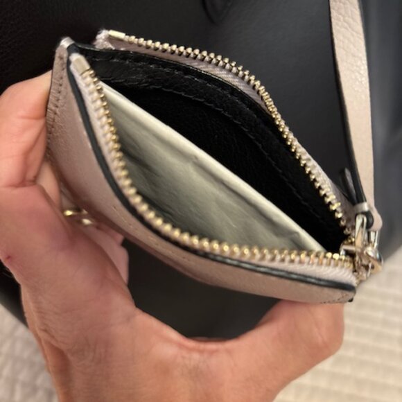 Kate Spade Ava Reversible Black Leather Tote Beige Pouch NWOT K6052 $359 MSRP - Picture 6 of 6